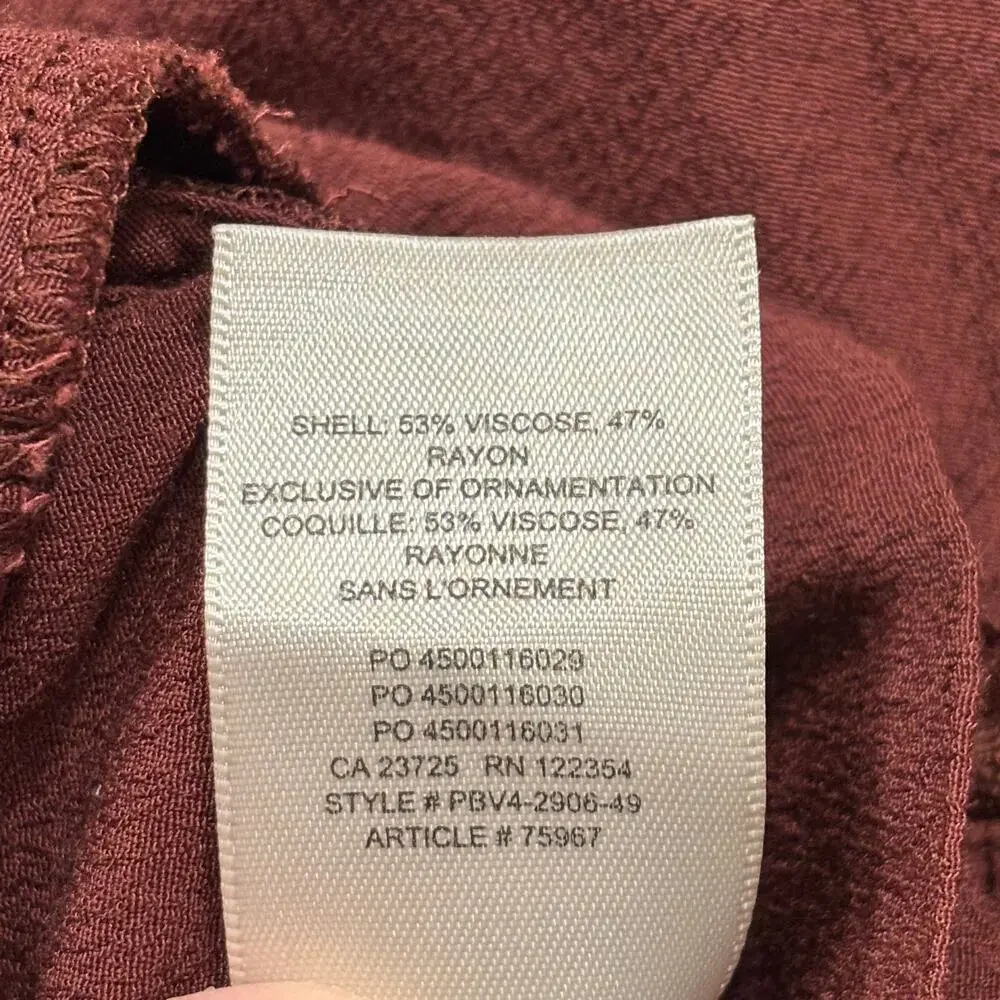 Aritzia Wilfred La Boheme Troubadour Blouse Maroon Red - Size: Small